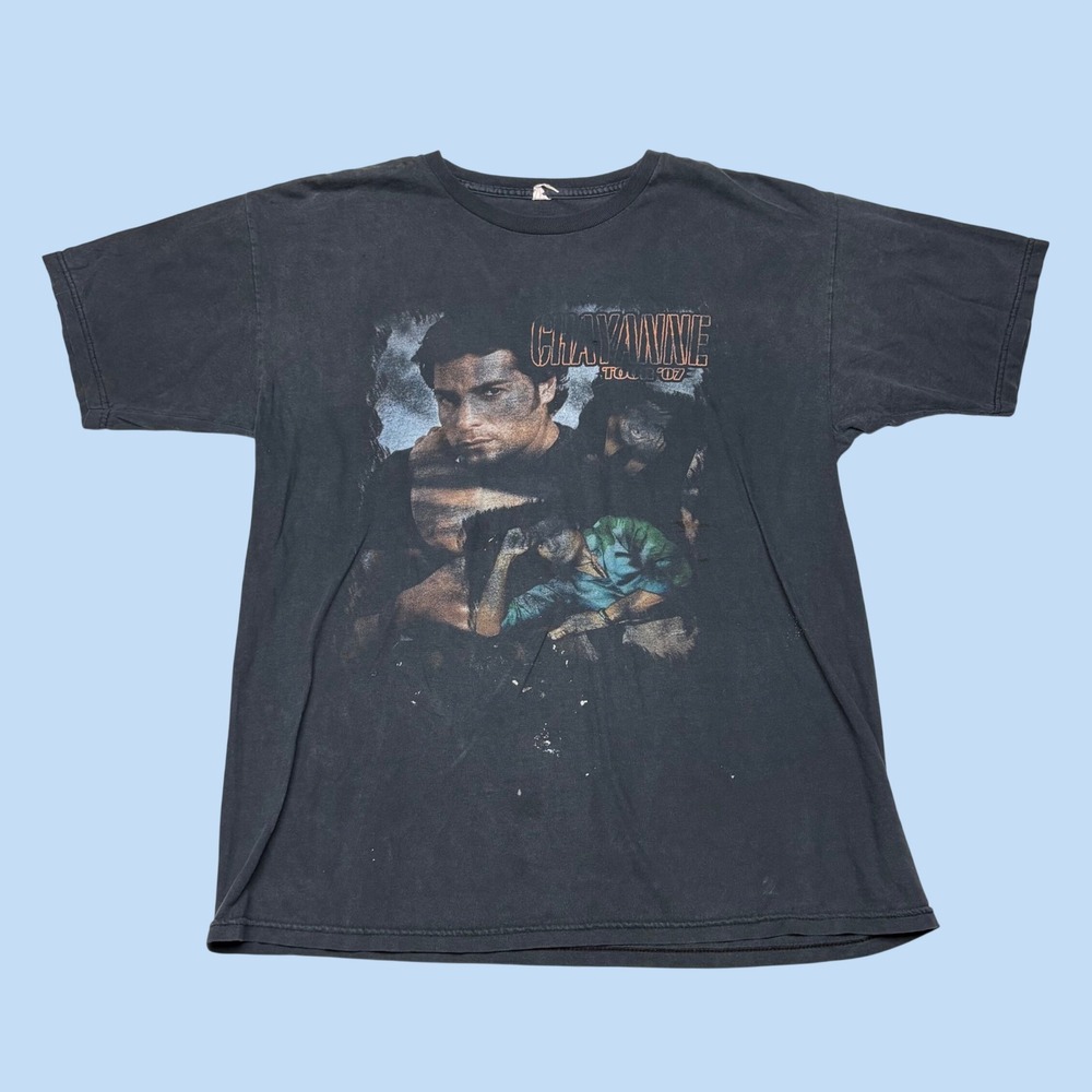 Chayanne Mi Tiempo Tour 07 Concert Graphic T-Shirt Black Mens L 2007 Tour Dates